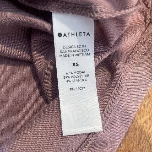 Athleta XS modal blend cap short sleeve curved hem oversized shirt, sz XS Pink - Picture 6 of 9